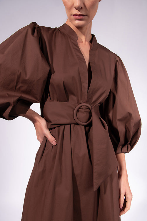 Vestido Midi Com Cinto