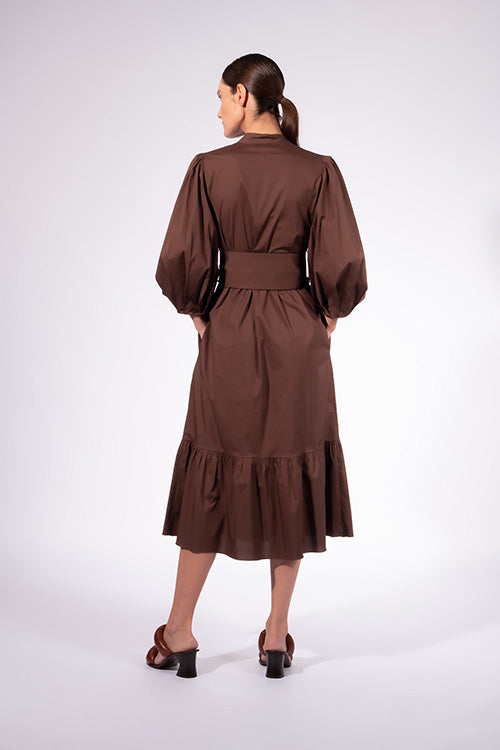 Vestido Midi Com Cinto