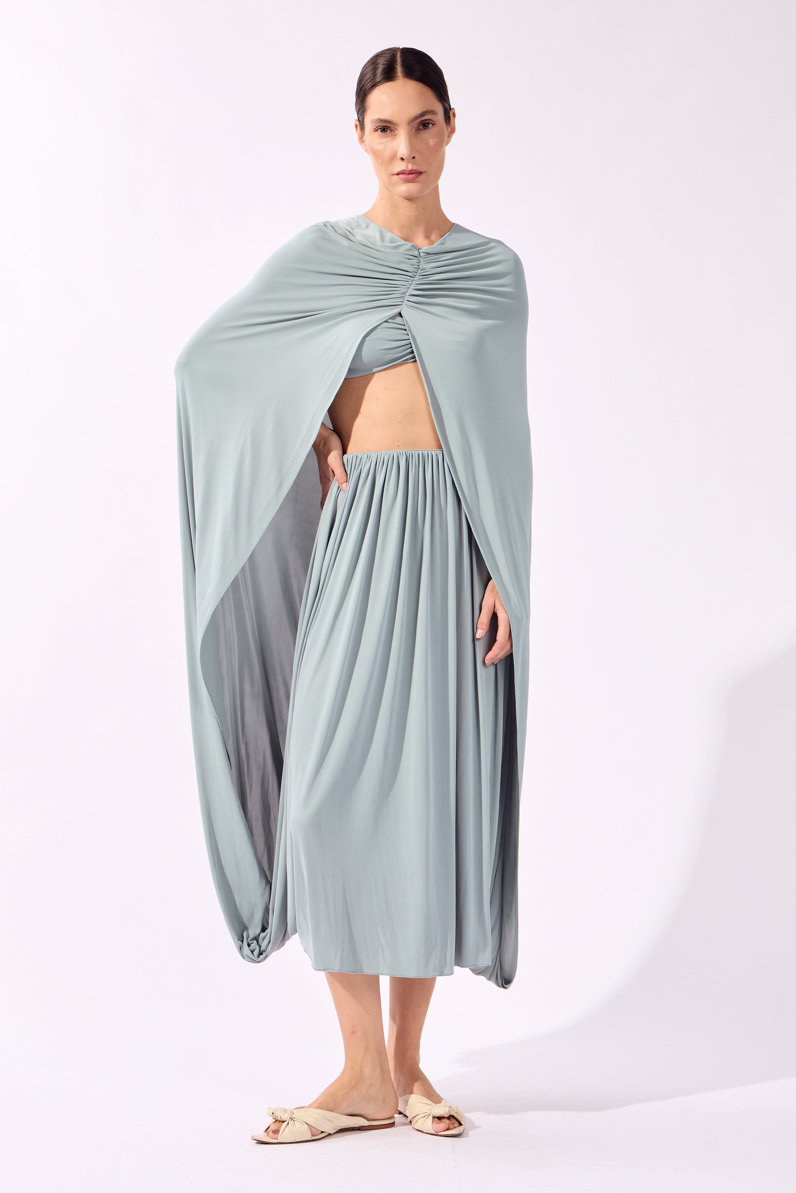 Vestido Capa Midi Bold Noir