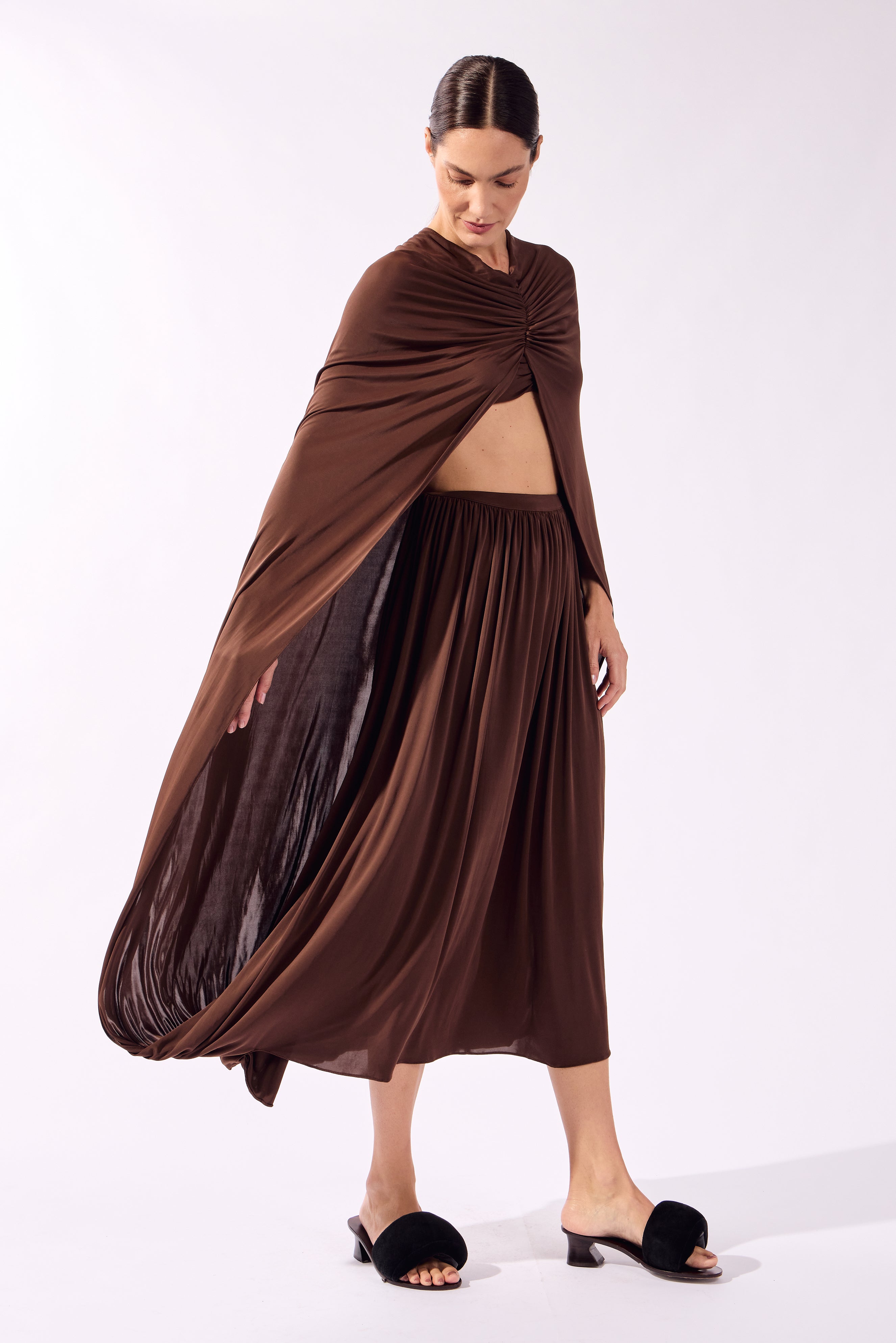 Vestido Capa Midi Bold Noir