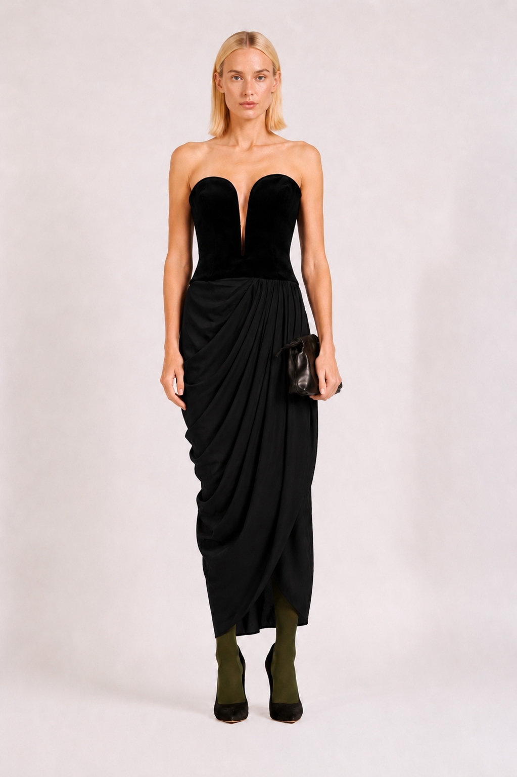 Vestido Midi Decote Velvet