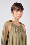 Vestido Midi Capa Flora Lisos