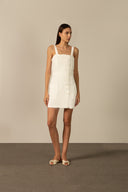Vestido Mini Alças Linho