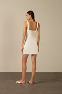 Vestido Mini Alças Linho