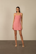 Vestido Mini Alças Linho