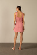 Vestido Mini Alças Linho
