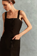 Vestido Mini Alças Linho
