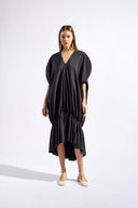 Vestido Midi Manga Curta Lisos