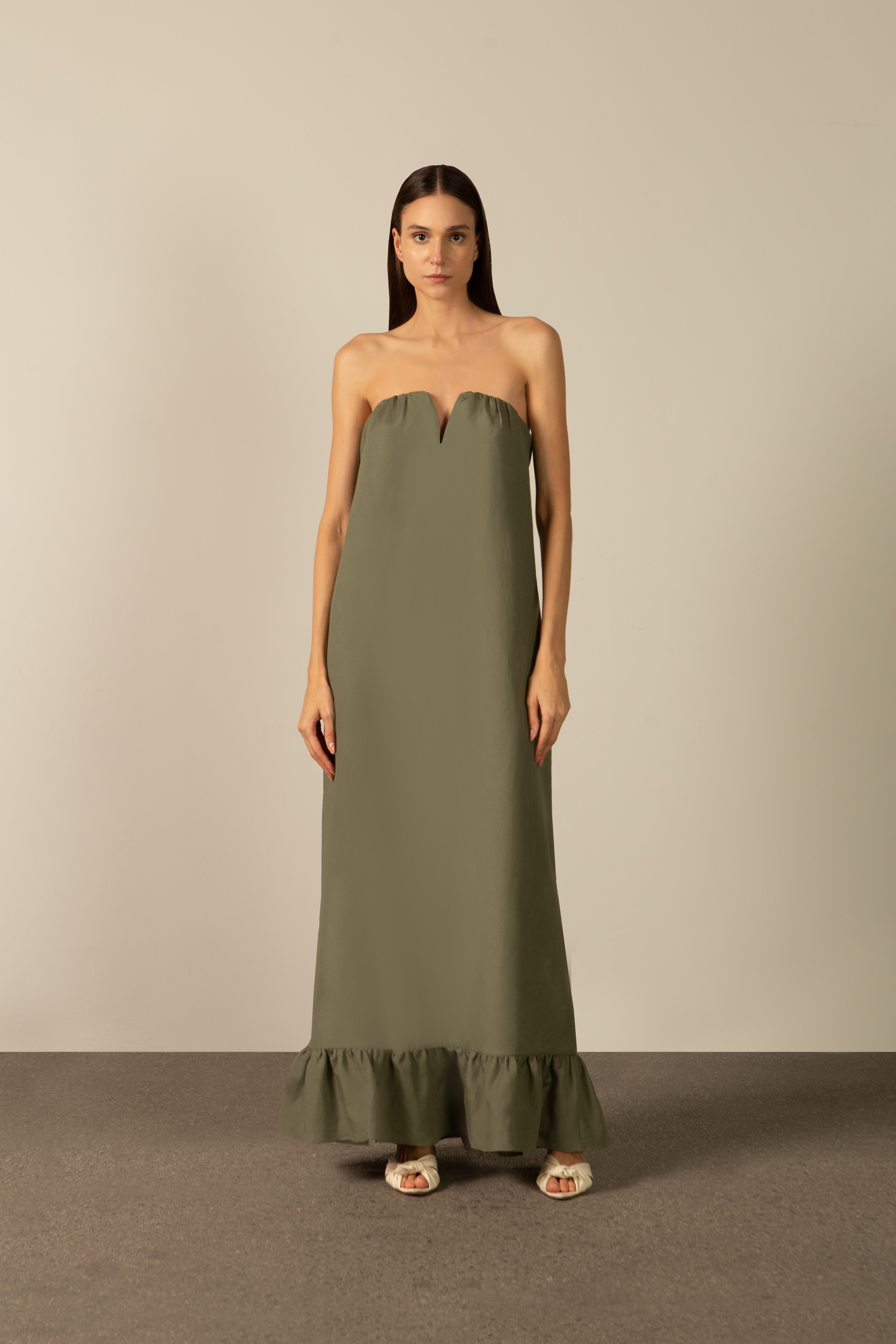 Vestido Longo Tomara que Caia Linho