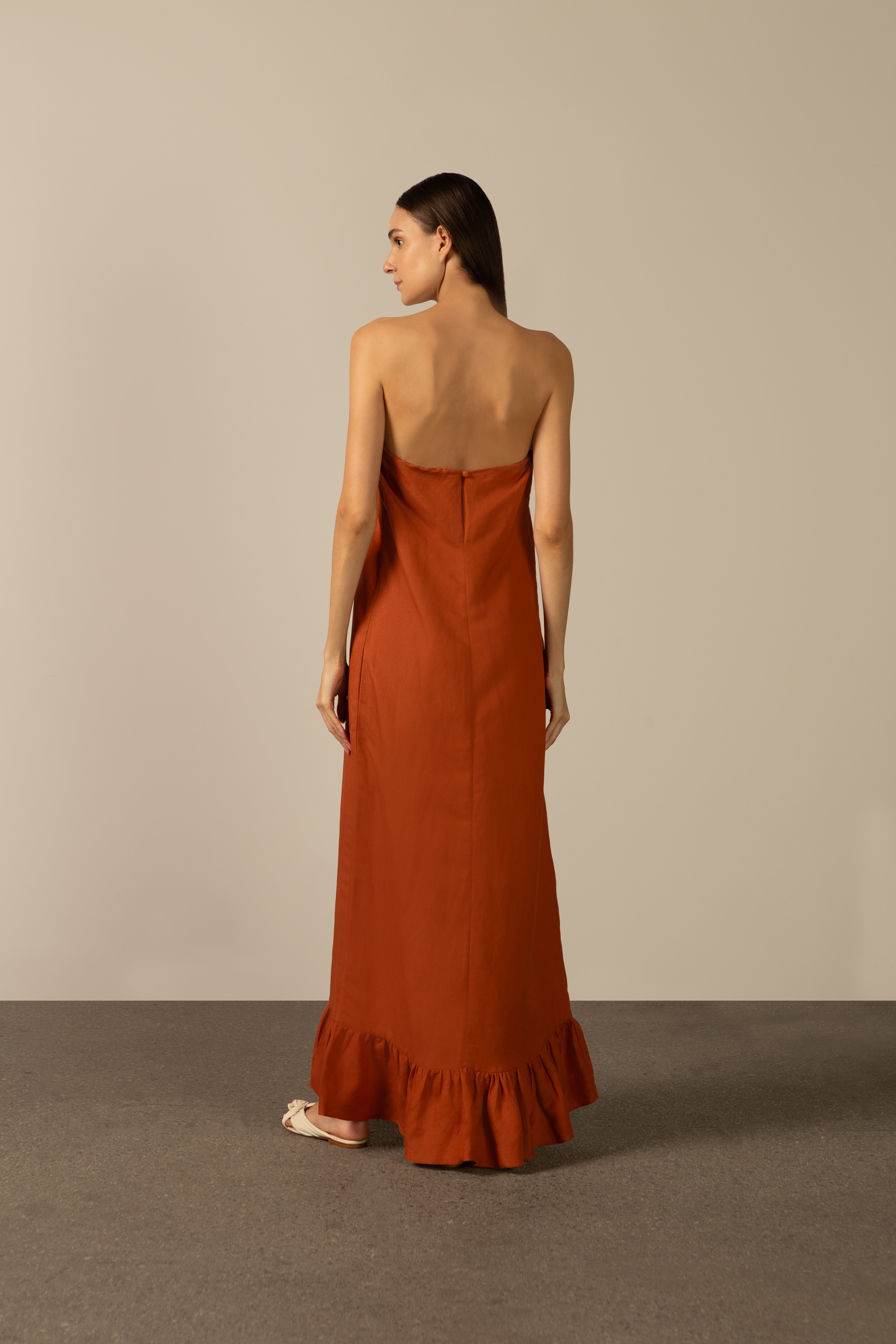 Vestido Longo Tomara que Caia Linho