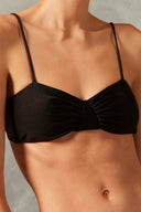 Top Alças Busto Franzido Vintage Citronelle Liso