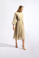 Vestido Manga Longa Com Volume