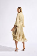 Vestido Manga Longa Com Volume