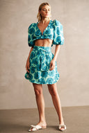 Blusa Cropped Babados Floral Classic