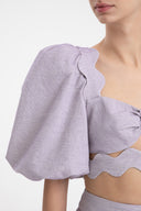 Cropped Manga Bufante Detalhe Sianinha