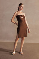 Vestido Midi Com Fendas Detalhe Aplicado